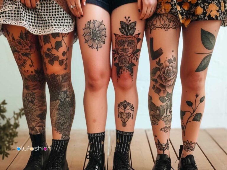 above knee tattoos for females