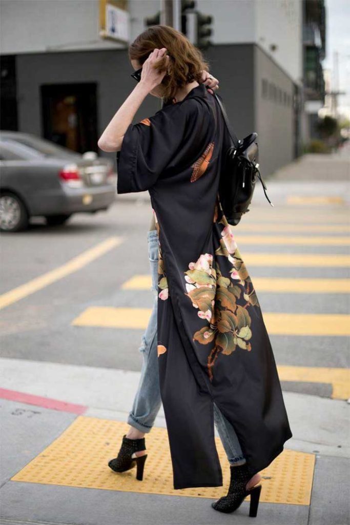 The All-Black Kimono Look