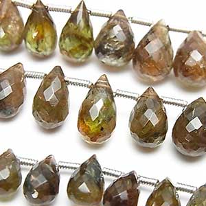 Andalusite from Brazil faceted drop briolette beads