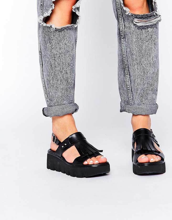 ASOS Flockless Leather Sandals