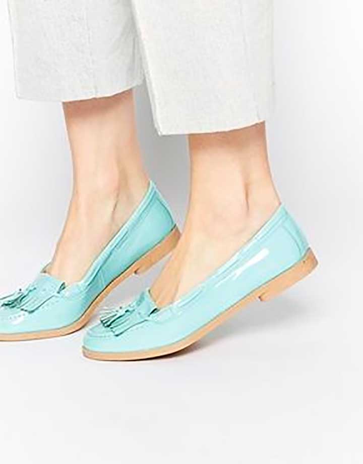 ASOS New Look Klub Mint Tassel Patent Flat