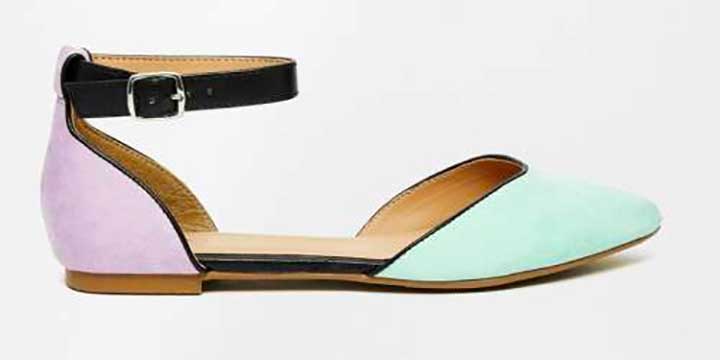 ASOS New Look Liquorice Two Part Color Block Flats