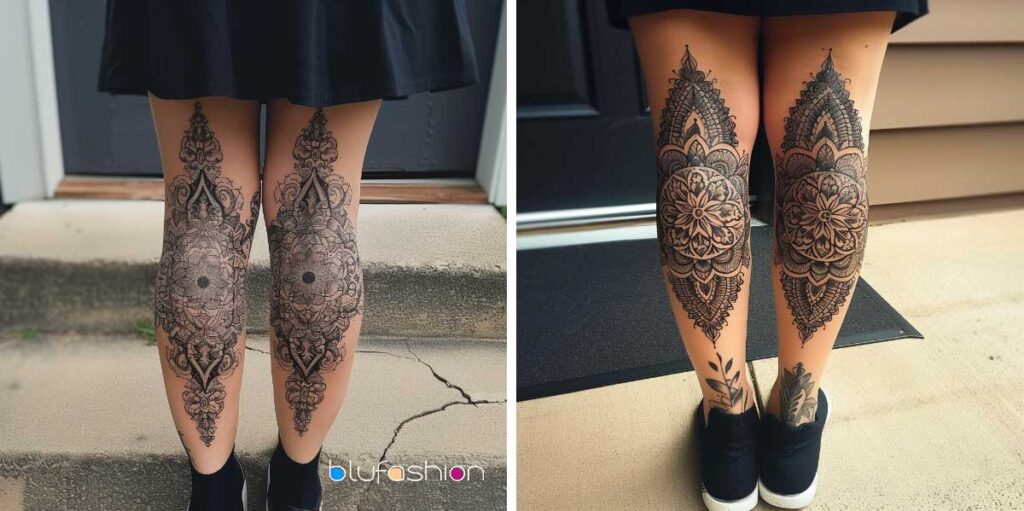 back knee tattoos for females