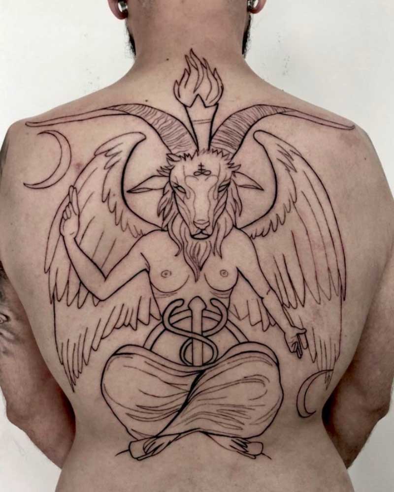 Baphomet Back Tattoo