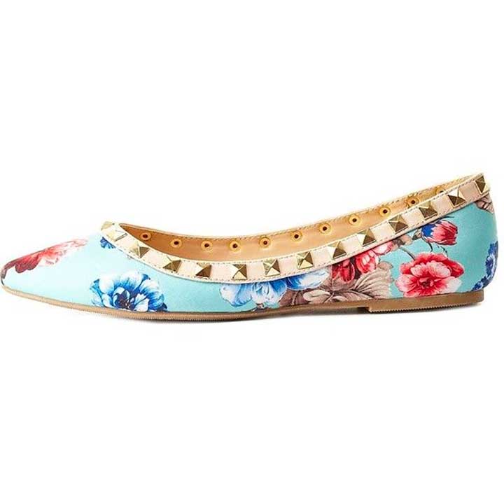 Charlotte Russe Studded Floral Flats