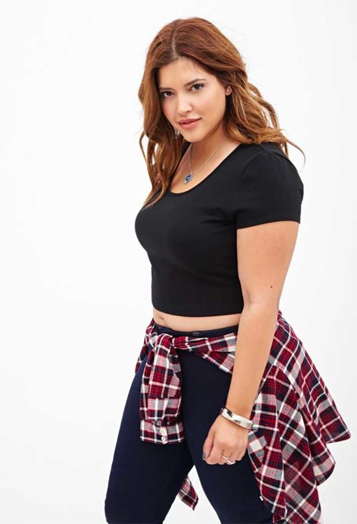 Plus size Cutout-Back Crop Top