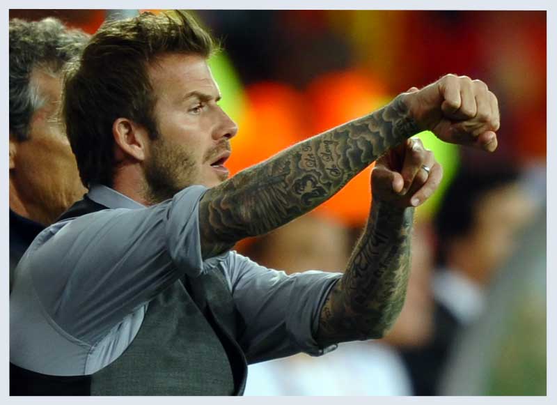 David Beckham tattoo. Hottest Tattooed Male Celebrities.