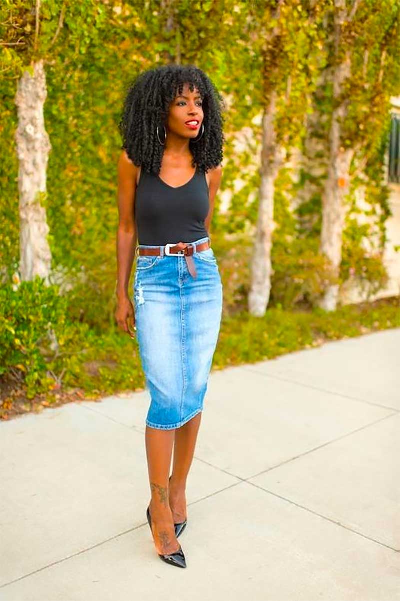 Denim maxi skirts online