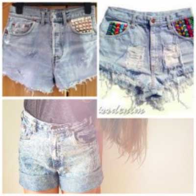 diy distressed high waisted jean shorts	