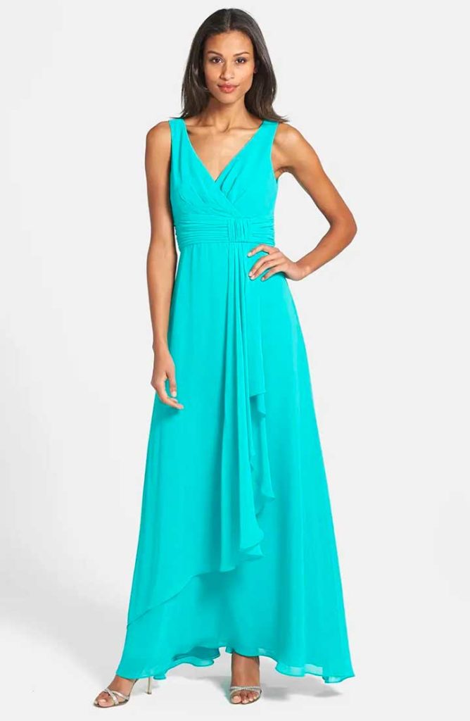 Eliza J Front Drape Chiffon Dress