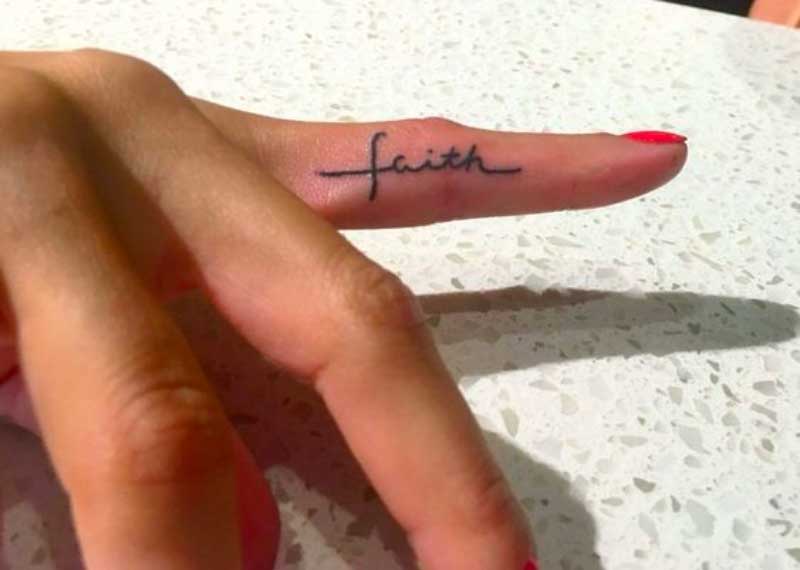 Faith Over Fear Finger Tattoo