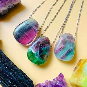 fluorite pendant necklaces