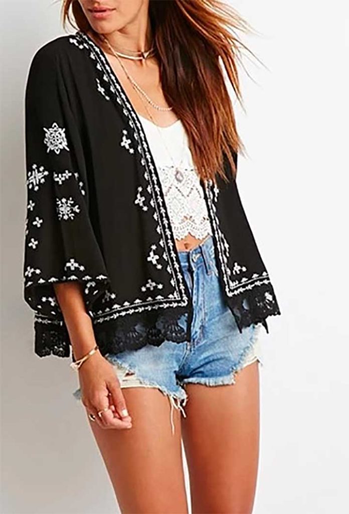 Forever 21 Embroiderd Kimono