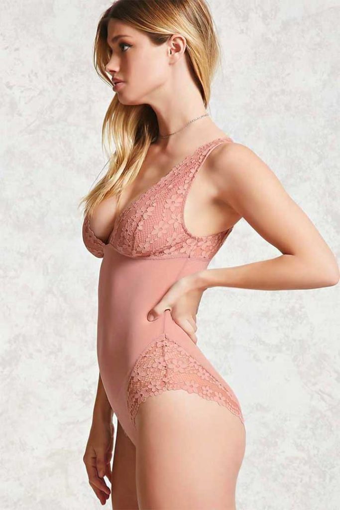 Forever 21 Lace Paneled Bodysuit