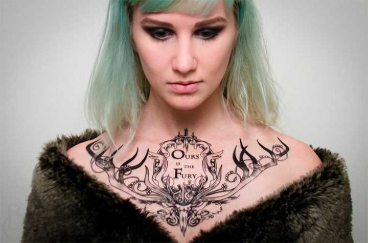 Game of Thrones tattoo: ours is the fury chestpiece