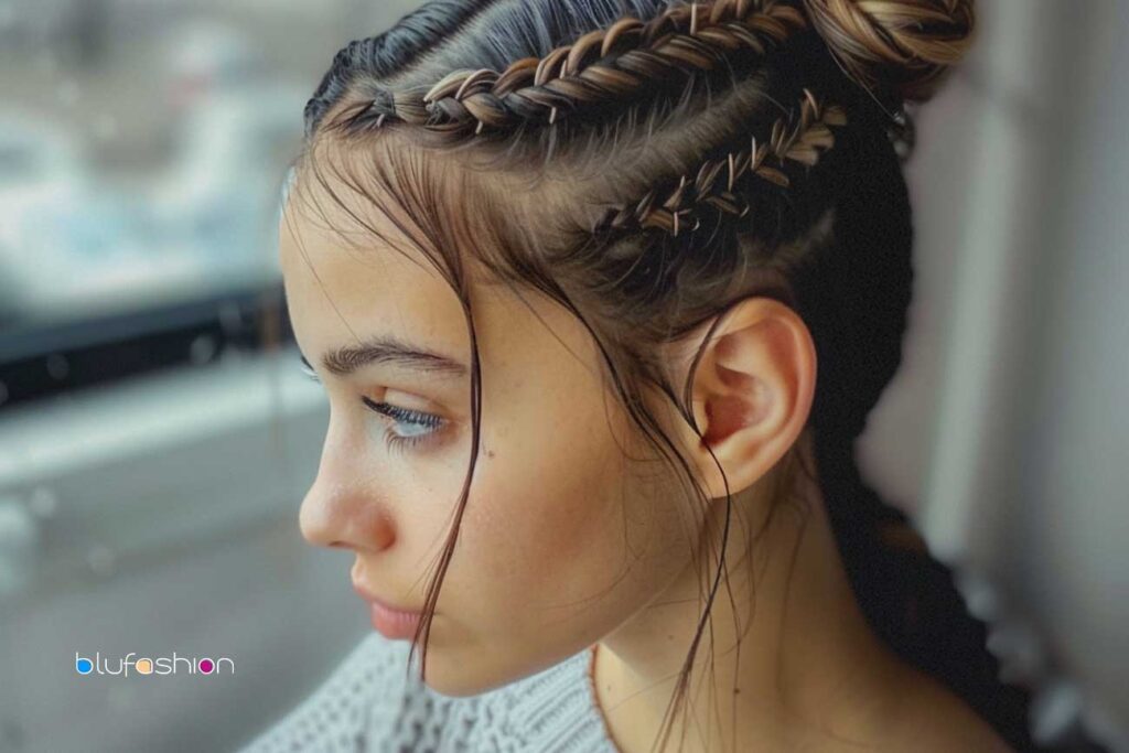 Intricate Geometric Braided Hairstyle