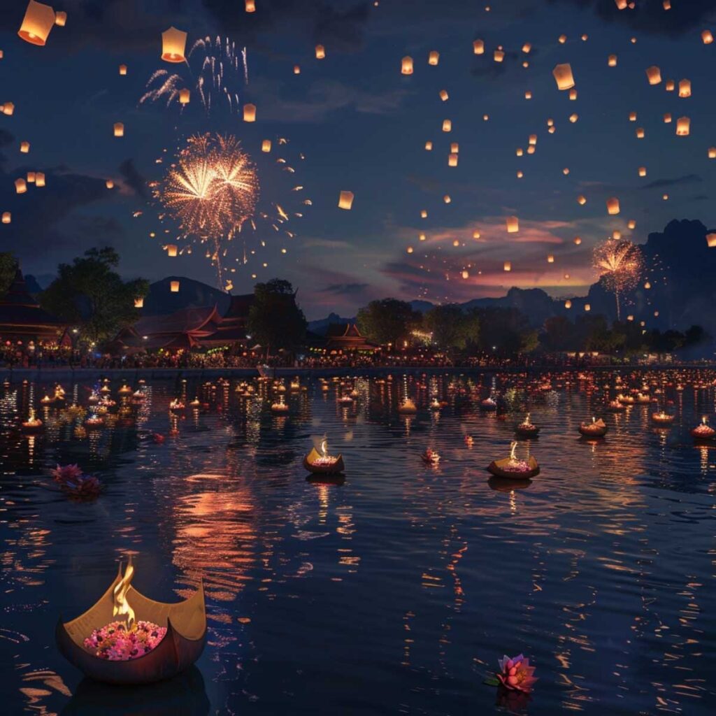 Loy Krathong Festival, Sukothai, Thailand