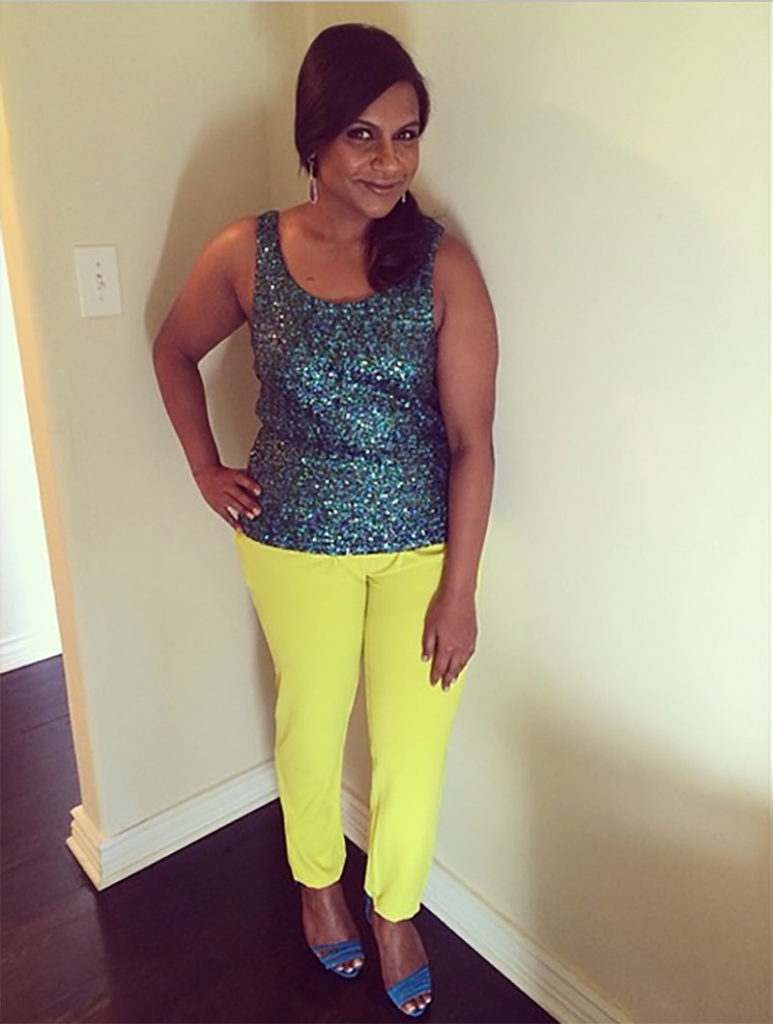 Mindy Kaling sequins via Mindy kaling instagram