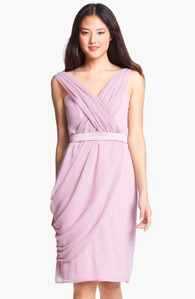 ML Lela Rose Bridesmaid Draped Chiffon Dress