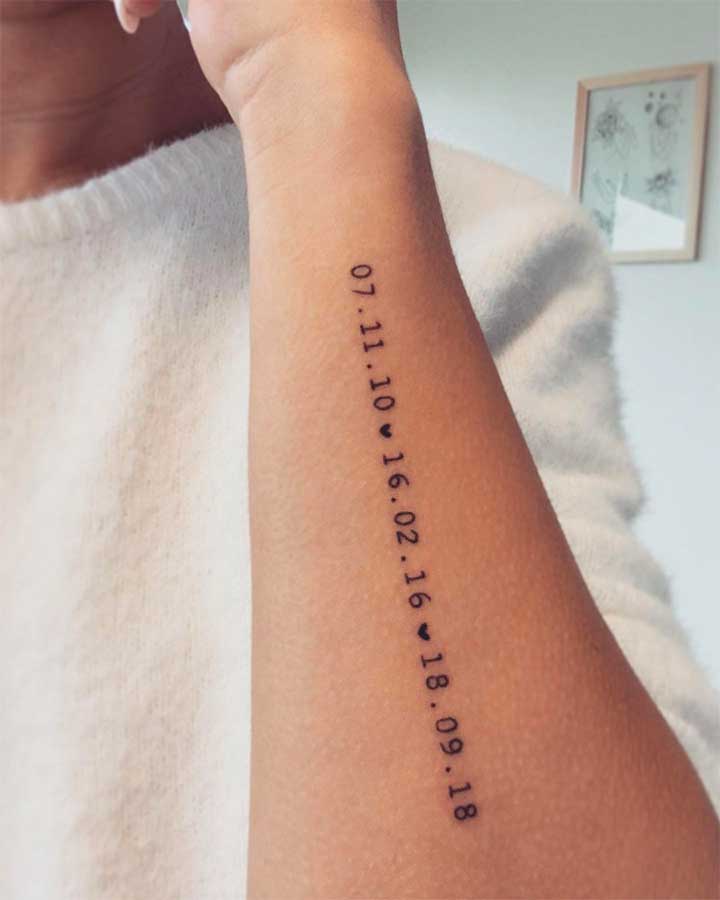 Name and date of birth tattoos