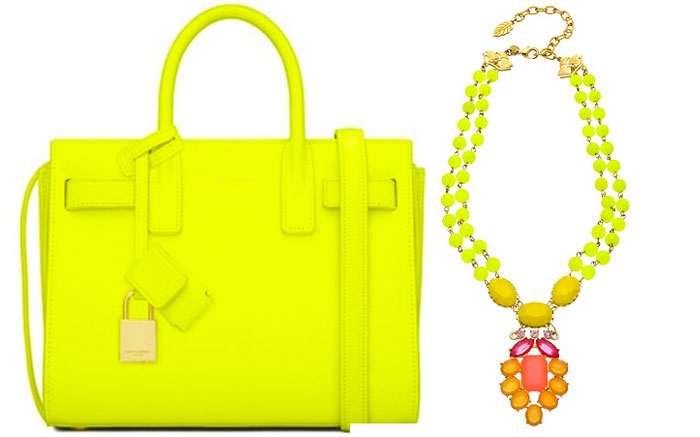 Neon Yellow Leather Bag