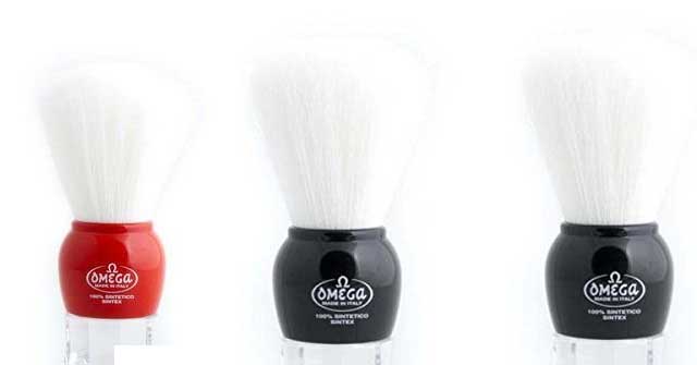 Omega 100% Synthetic Bristle Shaving Brush