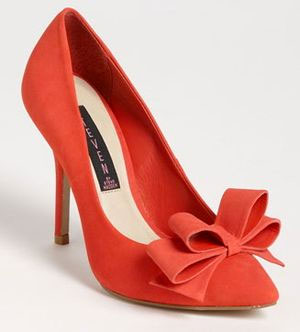 Orange Suede Pumps