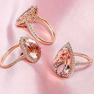 Pear Morganite Rings