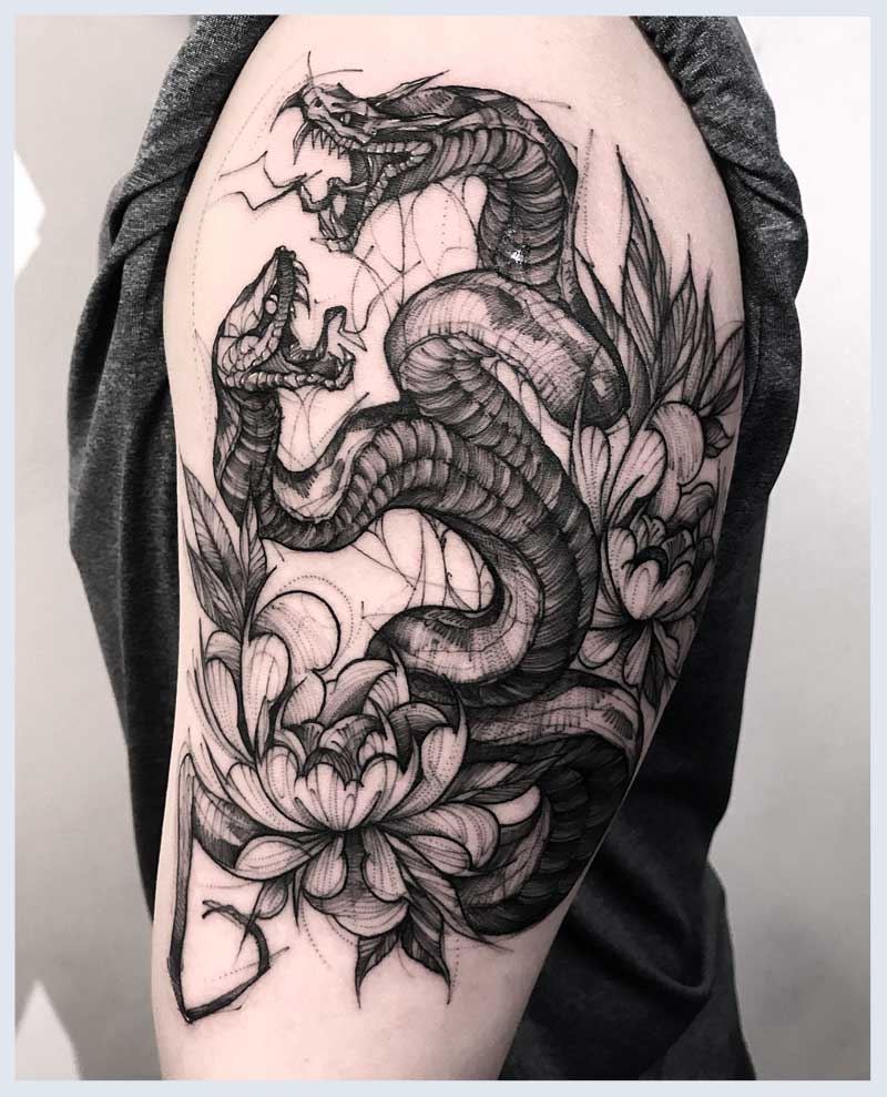 realistic snake tattoos