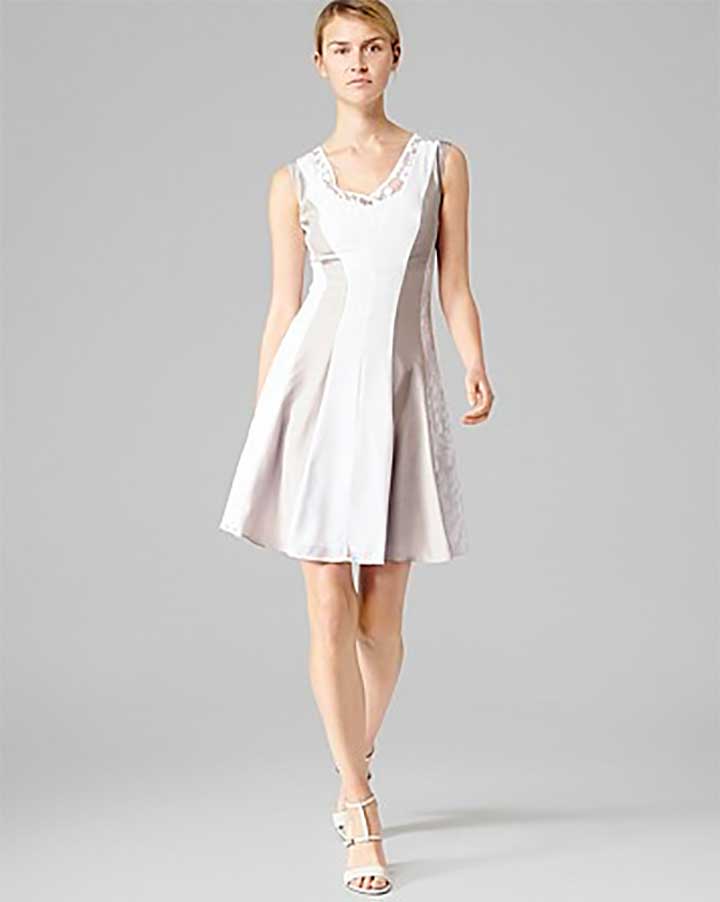 REISS Seville Lace Silk Inset Flow Dress