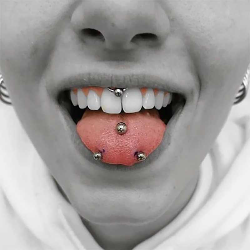 Snake Eye Tongue Piercing