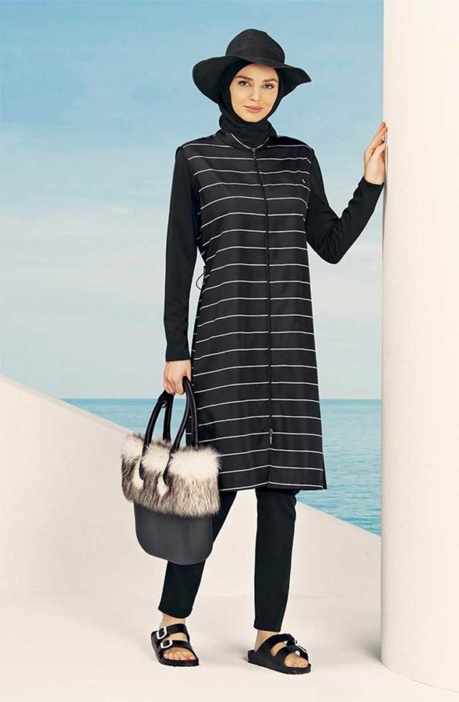 Striped Black Burkini