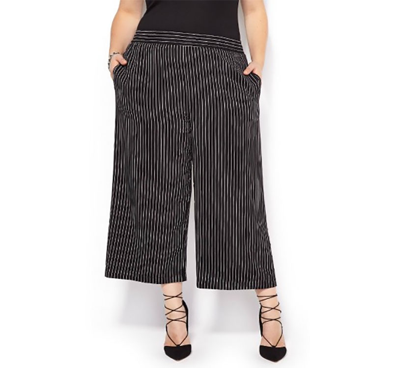 Striped Pull-On Culotte