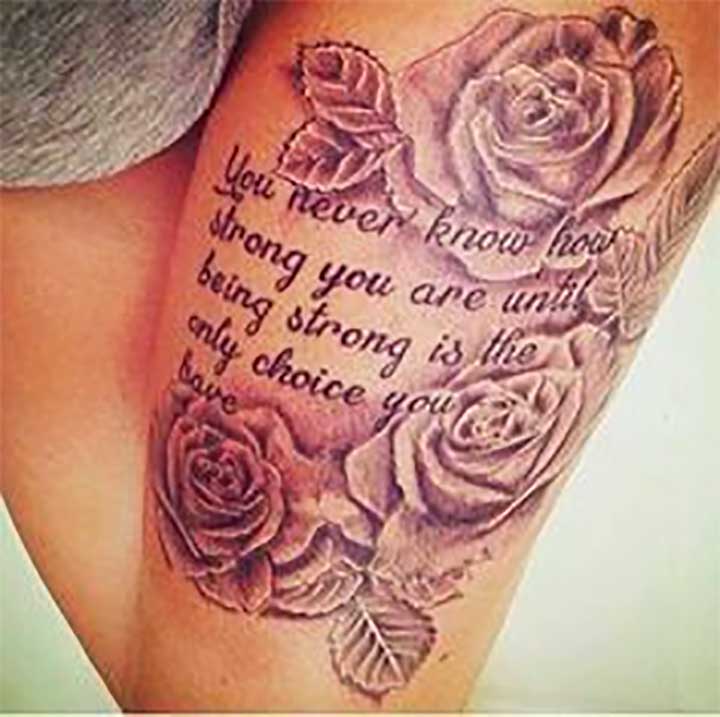 Stylish Thigh Tattoo