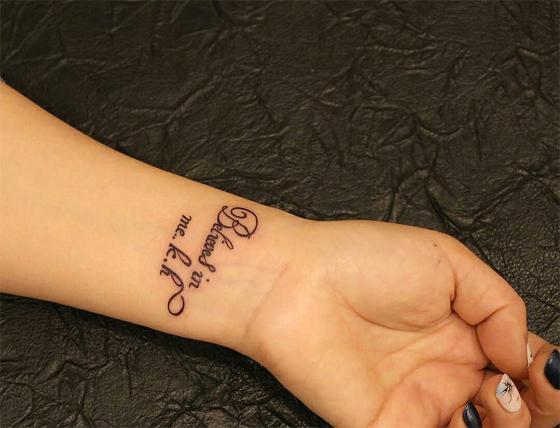 Wrist Tattoo Lettering