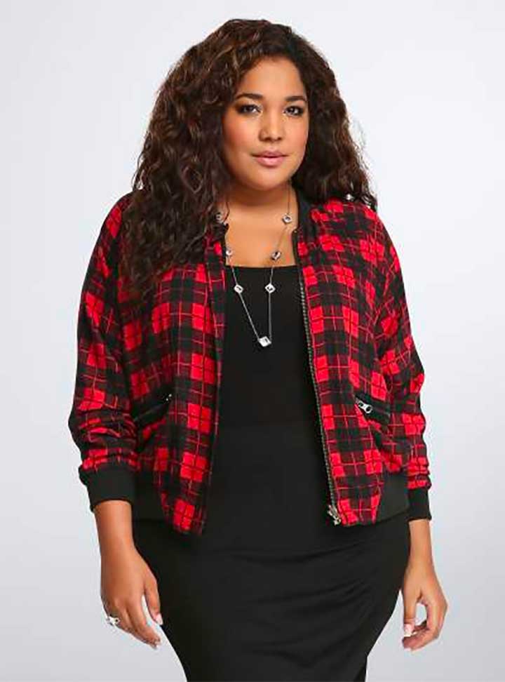 Torrid Plaid Reversible Bomber Jacket