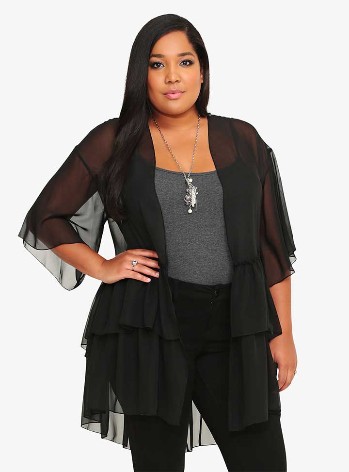 Torrid Sheer Ruffle Kimono