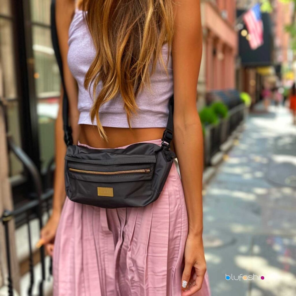 Wearing a sling bag across the waist