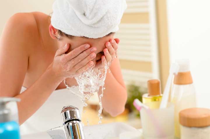 Woman Washing Face