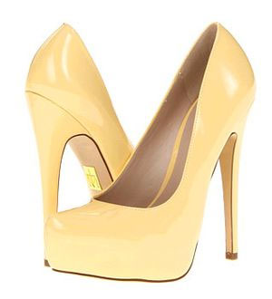 yellow platform pumps