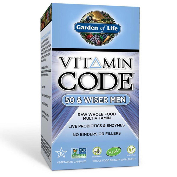  Garden of Life Vitamin Code 50 and Wiser Men's Formula 240 Vege Capsules 