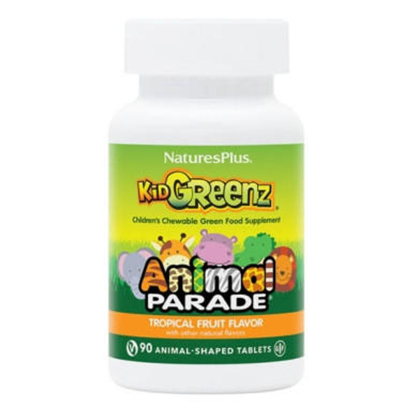  Nature's Plus Animal Parade Kid Greenz Tropical Fruit 90 Chews 