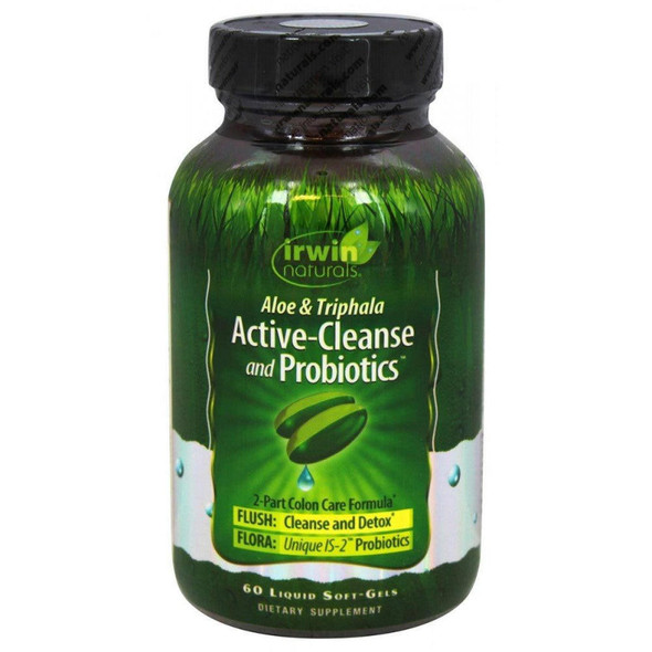  Irwin Naturals Active-Cleanse and Probiotics 60 Liquid Soft Gels 