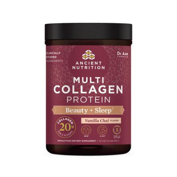  Ancient Nutrition Multi Collagen Protein Beauty + Sleep 1lbs 