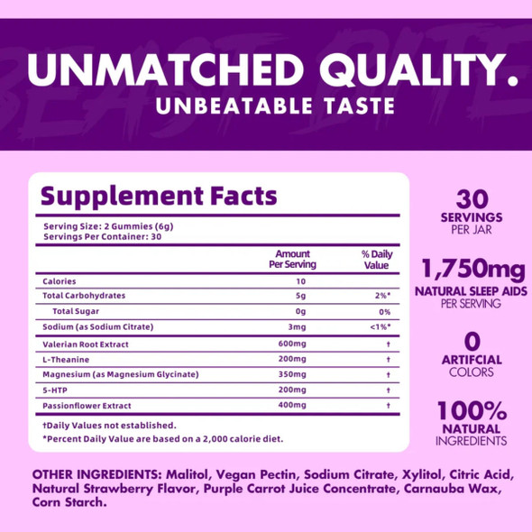 Beast Bites Supplements Beast Bites Valerian Infused Sleep Gummies 60 Count 