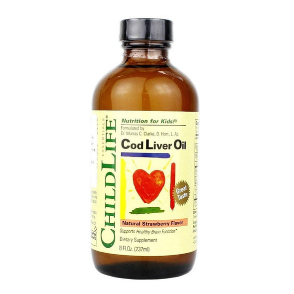 ChildLife Cod Liver Oil Strawberry 8 Fl Oz 