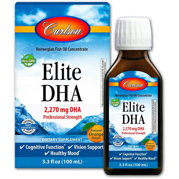  Carlson Labs Elite DHA Orange Flavor 100mL 