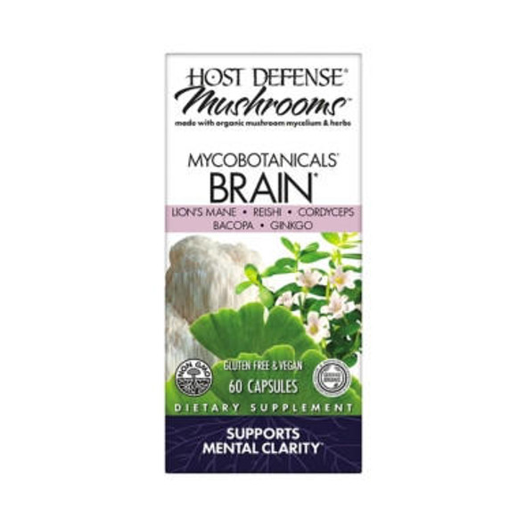  Fungi Perfect Host Defense MycoBotanicals Brain 60 Vege Capsules 
