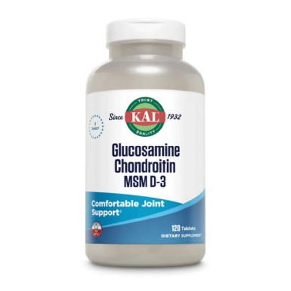  Kal Glucosamine Chondroitin MSM D-3 120 Tablets 