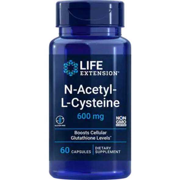  Life Extension N-Acetyl Cysteine 600mg 60 Vege Capsules 